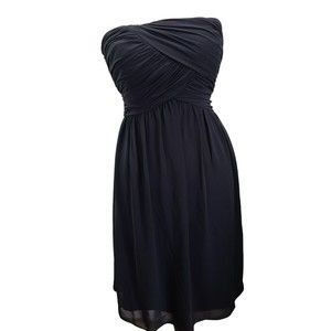 White House Black Market Sleeveless Black Empire Waist Knee Length Dress 6